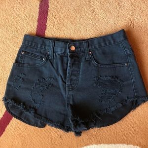 Black FOREVER 21 distressed jean shorts